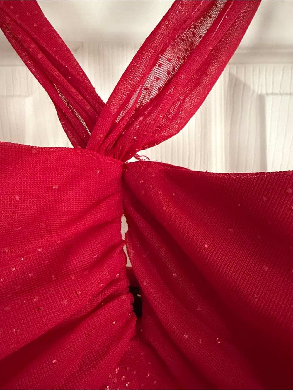 City Triangles VTG Y2K 90’s Shimmer Elegant Red Halter Evening Dress Size Small - Picture 9 of 10